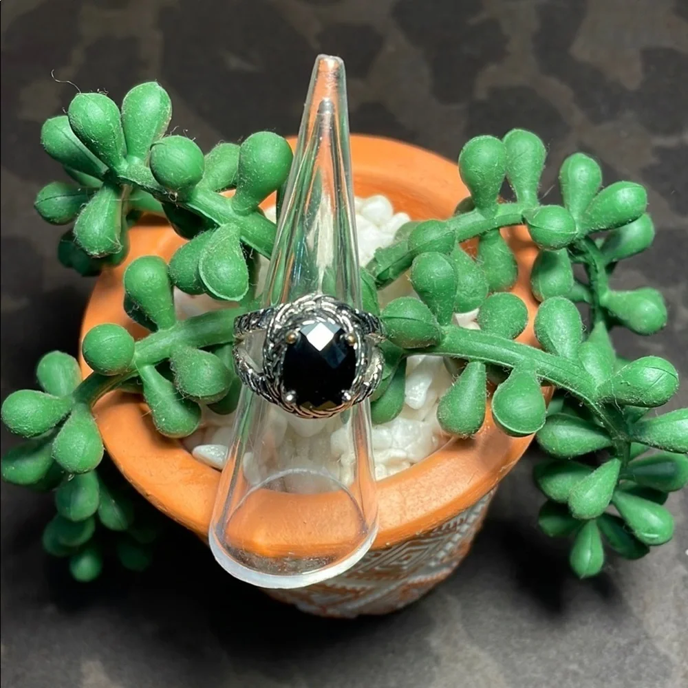 💍💍💍2/40$💍💍💍Silver Ring with Black Stone-7